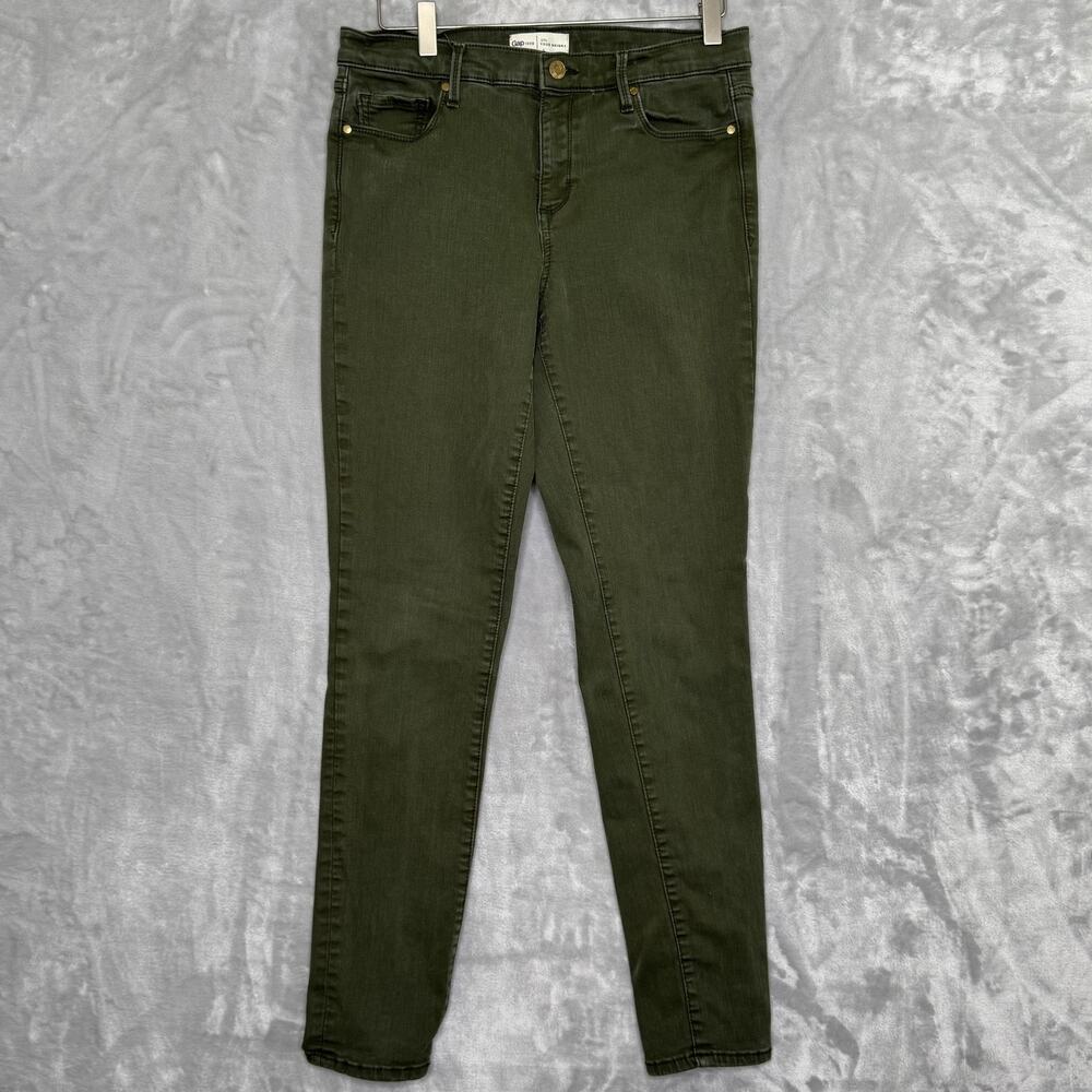Gap 1969 True Skinny Jeans Womens 8 29 Long Green Stretch High Rise Pants Ankle